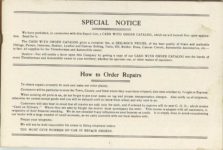 1913 CASE FORTY Model O AUTOMOBILE REPAIR PRICE LIST 8.5″x5.5″ page 1