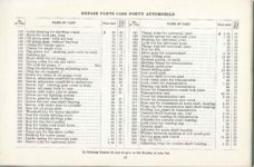 1914 ca. CASE FORTY AUTOMOBILE REPAIR PRICE LIST 8.5″x5.5″ page 37