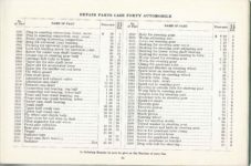 1914 ca. CASE FORTY AUTOMOBILE REPAIR PRICE LIST 8.5″x5.5″ page 41