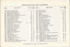 1914 ca. CASE FORTY AUTOMOBILE REPAIR PRICE LIST 8.5″x5.5″ page 42