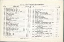 1914 ca. CASE FORTY AUTOMOBILE REPAIR PRICE LIST 8.5″x5.5″ page 45
