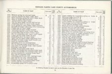 1914 ca. CASE FORTY AUTOMOBILE REPAIR PRICE LIST 8.5″x5.5″ page 53