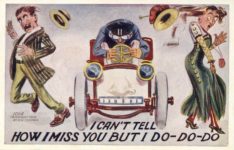 1909 I CAN’T TELL HOW I MISS YOU BUT I DO-DO-DO by H. H. Tammen comic postcard front