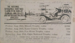 1910 Elgin Road Race OVER TEN THOUSAND DOLLARS IN PRIZES eBay postcard front