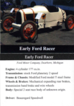 Early Ford Racer trading card