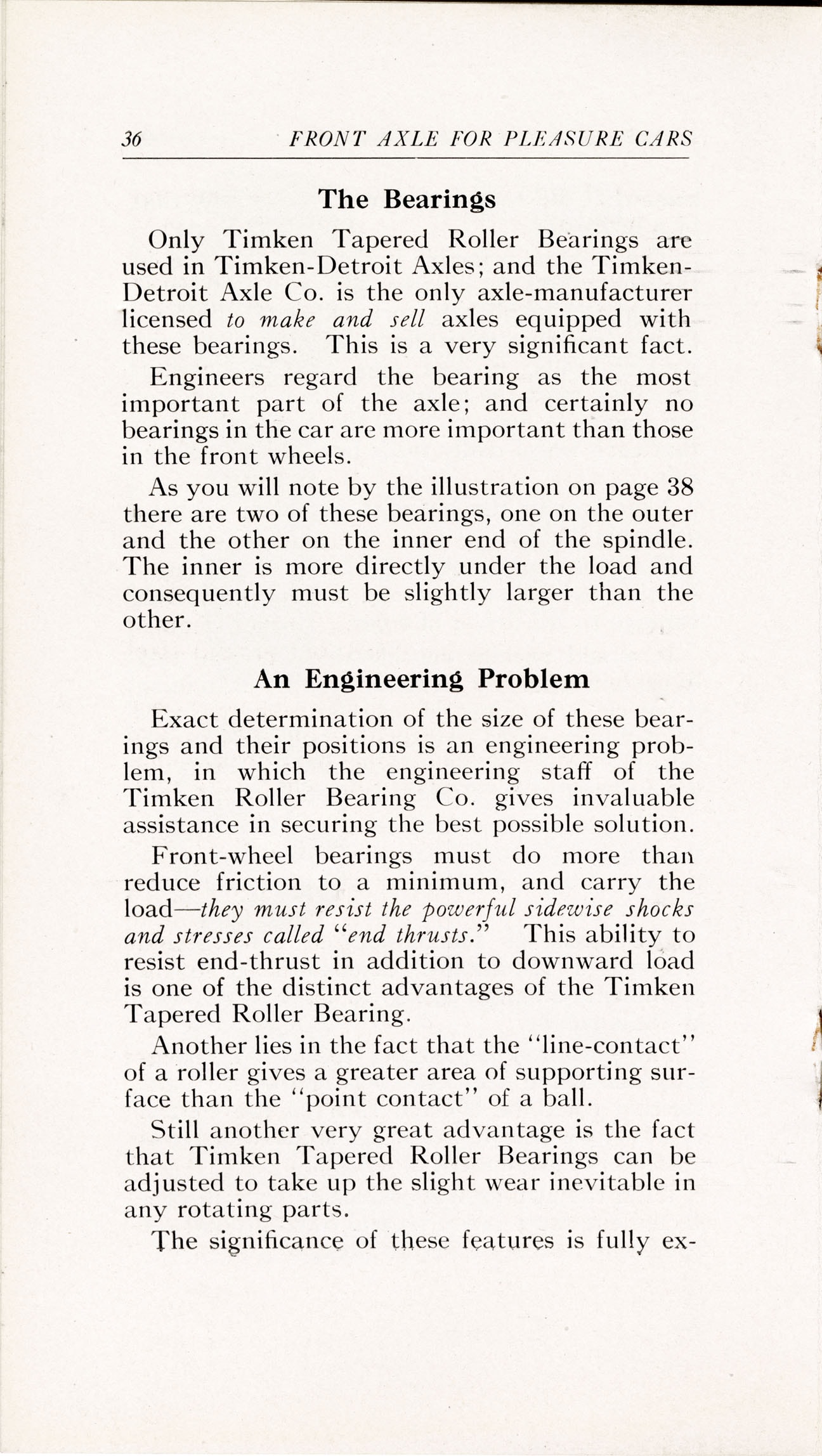 1915 TIMKEN PRIMER On the Anatomy of Automobile Axles 7th edition Burton Historical Collection Detroit Public Library page 36