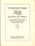 1922 6 22 LEXINGTON INFORMATION BOOK The Lark and Series “ST” MODELS AACA Library page 1