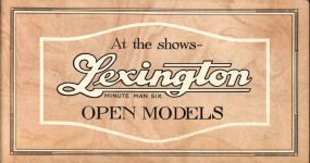 1922 LEXINGTON At the shows Lexington MINUTE MAN SIX OPEN MODELS AACA Library page 1