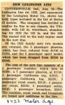 1922 LEXINGTON NEW LEXINGTON LINE for 1923 MOTOR AGE 2.25″×3.75″ clipping AACA Library