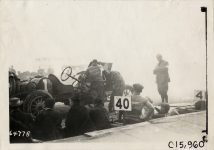 1910 NATIONAL Vanderbilt Cup Races Pit crew working on National racecar photo Burton Historical Collection Detroit Public Library