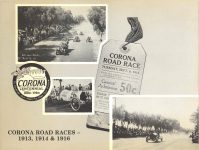 1913, 1914 & 1916 CORONA ROAD RACES CORONA CENTENNIAL 1886-1986 12″×9″ Front cover