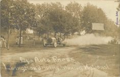 1910 Elgin Auto Races NATIONAL Livingston driving winning National from WN RPPC front