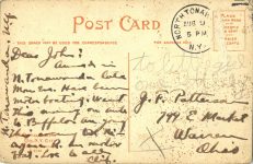 1910 ca. EEJ FELTON HIGH SCHOOL NORTH TONAWANDA, NY postcard back