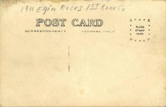 1911 Elgin Auto Races Hughie Hughes Mercer Winner of Kane Co Cup 2H2 Webb Photos Lethir RPPC back