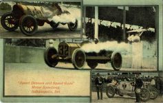 1911 ca. Indy 500 Speed Demons and Speed Gods Motor Speedway Indianapolis, Ind postcard front