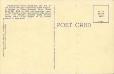 1940 ca. Indy 500 A TYPICAL WINNER Linen postcard back