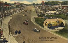 1940 ca. Indy 500 A TYPICAL WINNER Linen postcard front