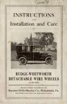 1914 INSTRUCTIONS FOR Installation and Care of RUDGE-WHITWORTH DETACHABLE WIRES WHEELS Detroit Public Library Front page 1