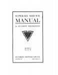 1916 HUDSON SUPER SIX SERVICE MANUAL for HUDSON MECHANICS MODELS H J M Andris Collection page 1