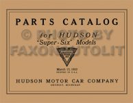 1916 HUDSON Super 6 PARTS CATALOG front cover RPBp Andris Collection