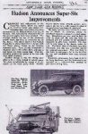 1922 Hudson Annouces Super Six Improvements article Andris Collection