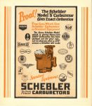 1925-26 ca. SCHEBLER Model “S” Carburetor Trade-marks of Quality 8”×9″ inside