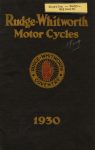 1930 RUDGE-WHITWORTH MOTOR CYCLE CATALOGUE Detroit Public Library Front cover