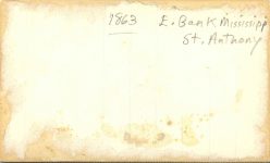 1863 ca. Falls of Saint Anthony, Minnesota East Bank Whitney CDV 4″×25″ back 3