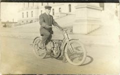 1910 ca. Harley-Davidson motorcycle at Minnesota State Capitol RPPC front