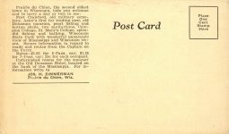 1920s ca. WANAMINGO FERRY Prairie du Chien, Wis 6″×3.5″ postcard back