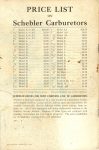 1925-26 ca. SCHEBLER CARBURETORS Price List 6″×9″ Back page 8
