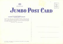 1930s ca. MADER’S Restaurant Milwaukee, WIS Greetings from JUMBO 10.25″×7.25″ postcard back