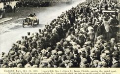 1908 10 24 Vanderbilt Race The Locomobile No. 1 driven by James Florida postcard front