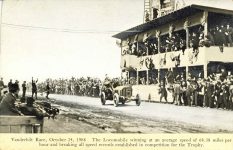 1908 10 24 Vanderbilt Race The Locomobile winning postcard front