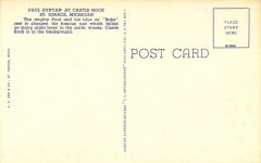 Paul Bunyan at Castle Rock St. Ignace, MICH postcard back