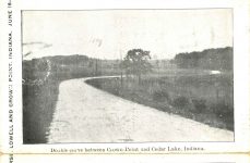 1909 6 17 1909 Double curve between Crown Point and Cedar Lake, Indiana SCENES OF THE COBE CUP AUTOMOBILE RACE COURSE postcard x4 folder postcard 2
