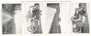 1909 6 17 1909 SCENES OF THE COBE CUP AUTOMOBILE RACE COURSE postcards x4 folder front long