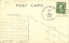 1909 6 4 CASE Steam Roller postcard back