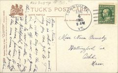 1910 8 4 Aeroplane Waiting for the Aeroplane TUCK’S POST CARD back
