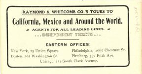 1910 ca. CAWSTON OSTRICH FARM Pasadena, Cal 6.25″×3.25″ brochure Back cover
