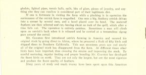 1910 ca. CAWSTON OSTRICH FARM Pasadena, Cal 6.25″×3.25″ brochure page 4