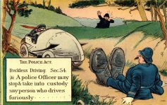 1910 ca. THE POLICE ACT Comic Racing 1085 postcard front