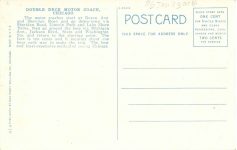1925 ca. DOUBLE DECK MOTOR COACH CHICAGO postcard back