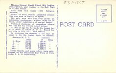 1938 ca. MORMON METEOR Bonneville Salt Flats postcard back