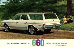 1963 RAMBLER 660 CROSS COUNTRY WAGON postcard front