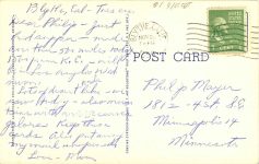 1950 ca. Family of Horned Toads on the Desert D-81 postcard back