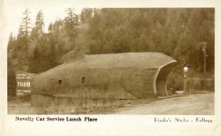 1930 ca. FISH INN Novelty Car Service Lunch Place G6 Rieskes Studio Kellogg, IDAHO RPPC front