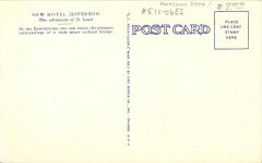 1935 ca. The Rendezous NEW HOTEL JEFFERSON Saint Louis, MO postcard back