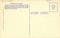 1940 ca. Bemidji, MINN Fireplace of States BM-13 postcard back