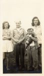 1940 ca. CAT Chanhassan MINN Ward Family children and cat 3″×5.5″ snapshot front
